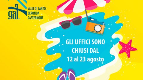 Gli uffici saranno chiusi per ferie dal 12 al 23 agosto 2019