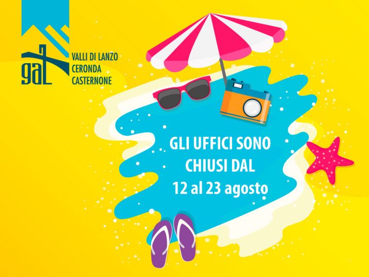 Gli uffici saranno chiusi per ferie dal 12 al 23 agosto 2019